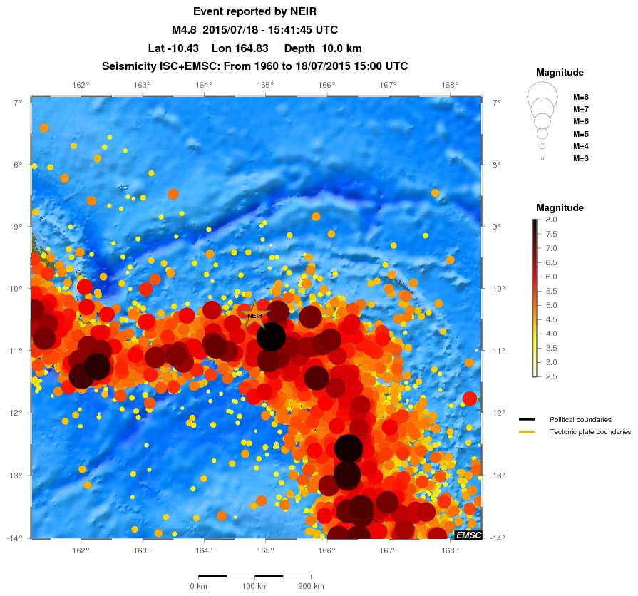 regional magnitude historical seismicity