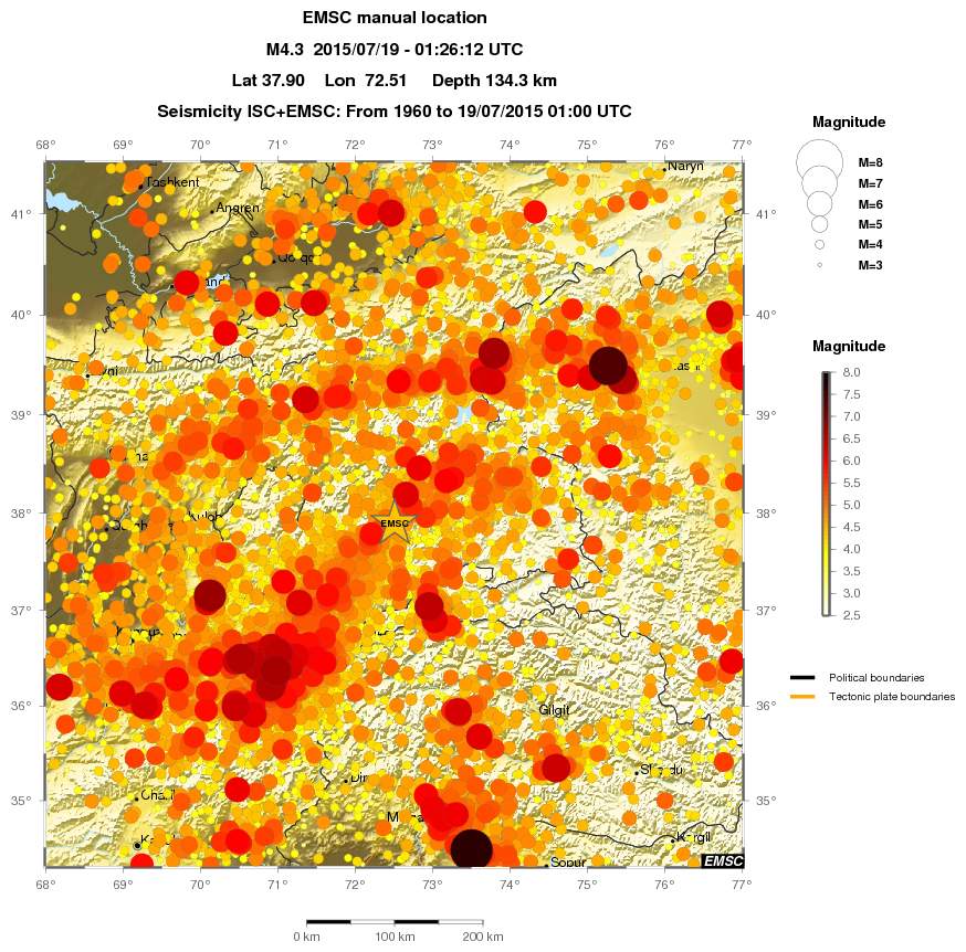 regional magnitude historical seismicity