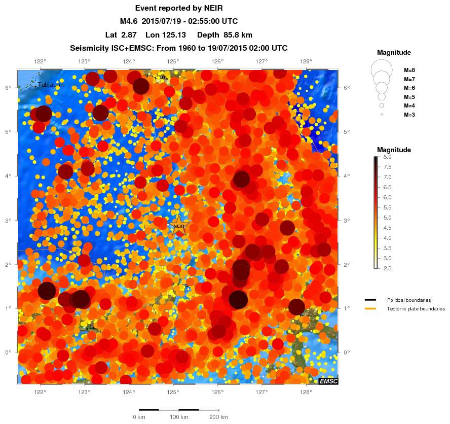 regional magnitude historical seismicity