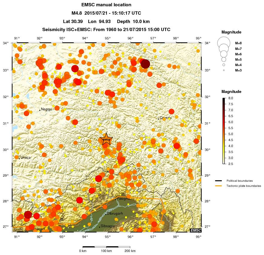 regional magnitude historical seismicity