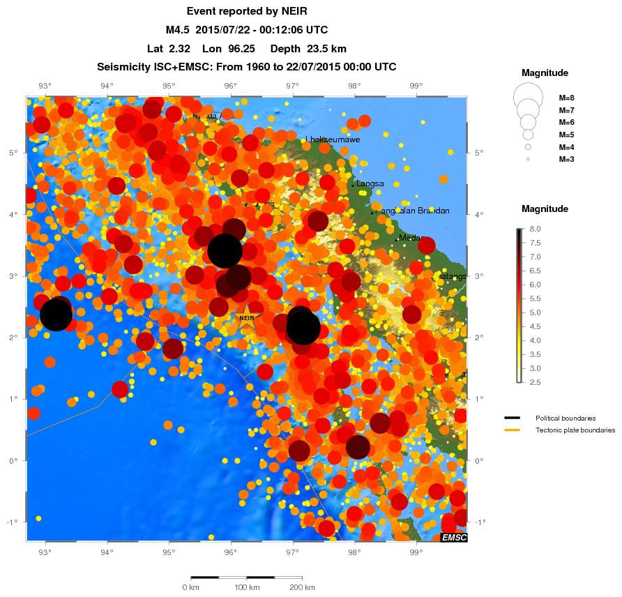 regional magnitude historical seismicity