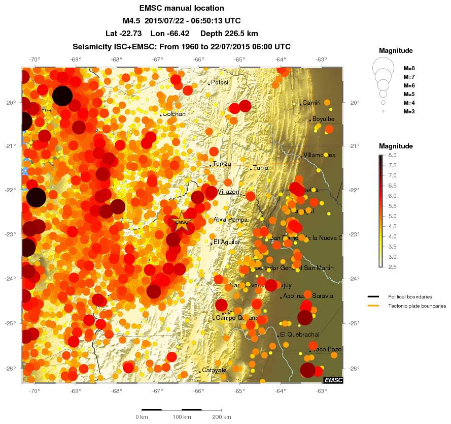 regional magnitude historical seismicity