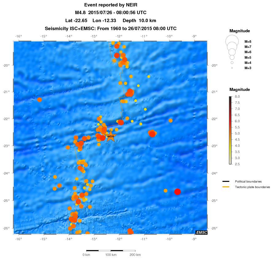 regional magnitude historical seismicity