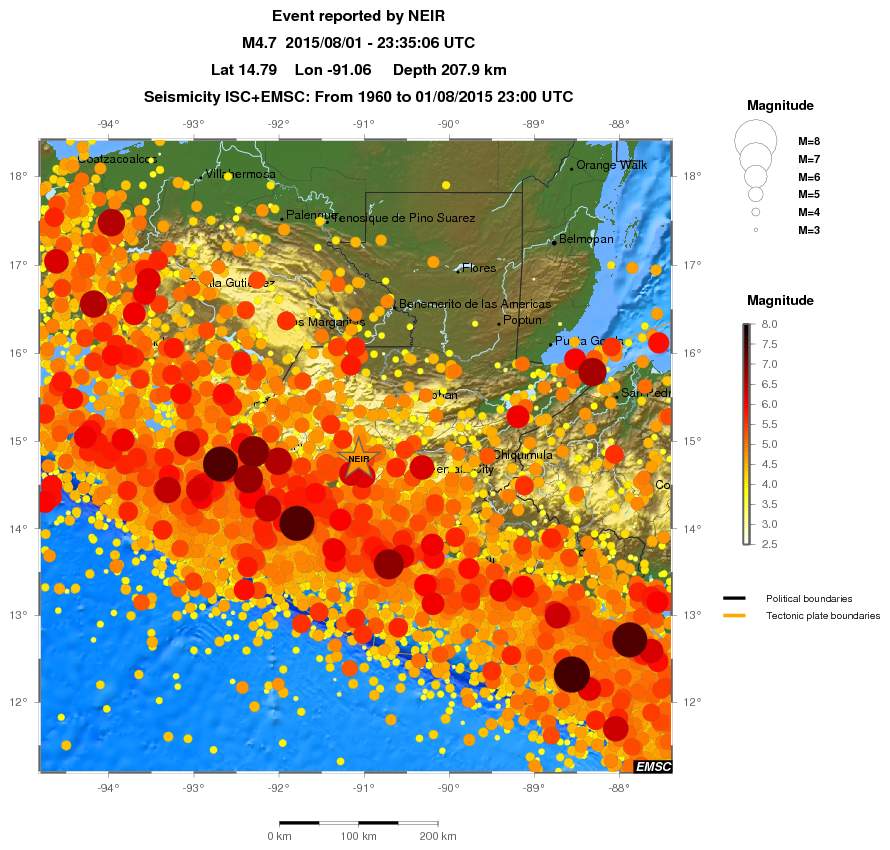regional magnitude historical seismicity