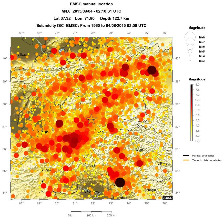 regional magnitude historical seismicity