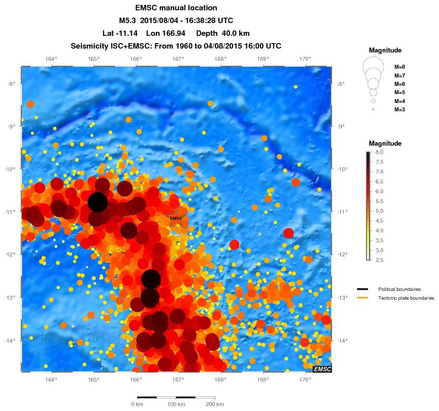 regional magnitude historical seismicity