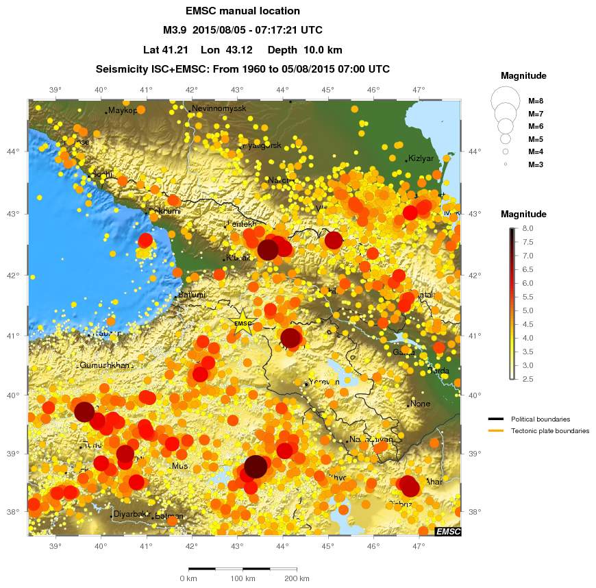 regional magnitude historical seismicity
