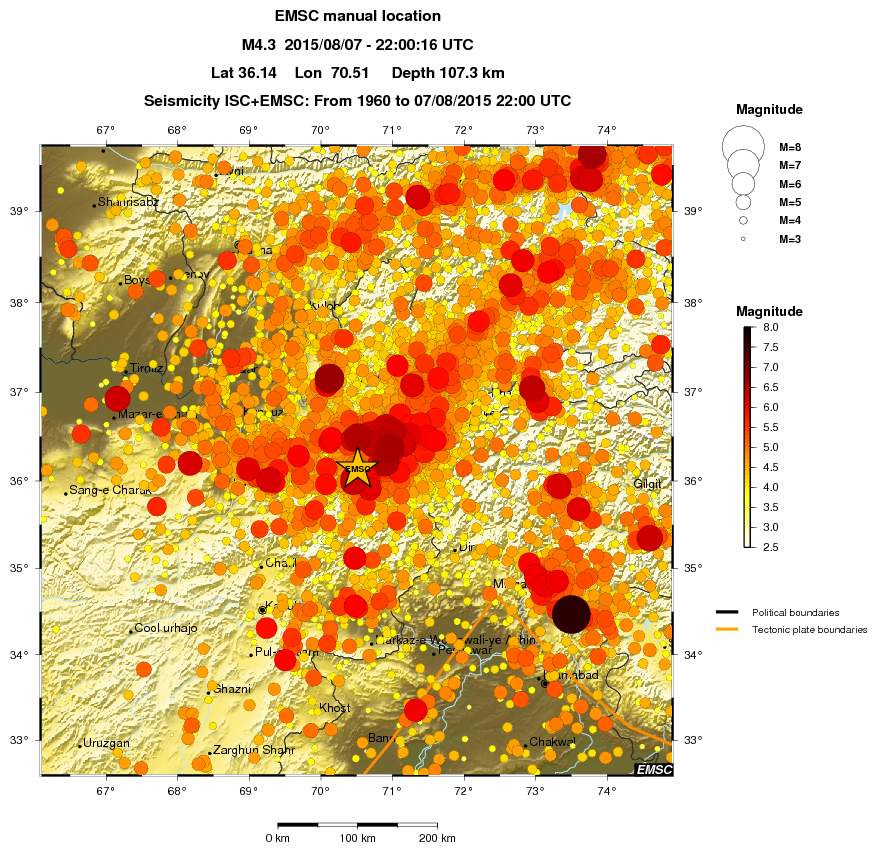 regional magnitude historical seismicity
