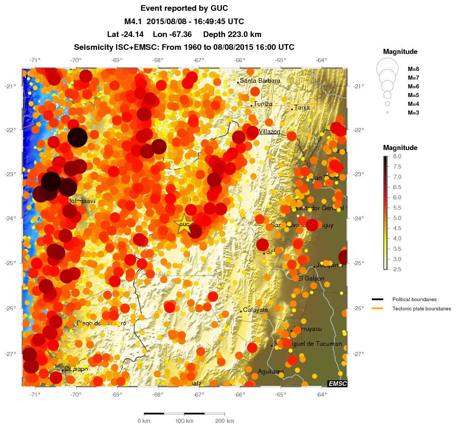 regional magnitude historical seismicity