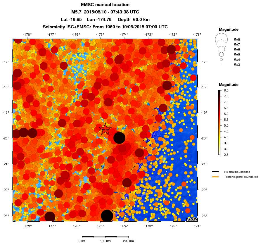 regional magnitude historical seismicity