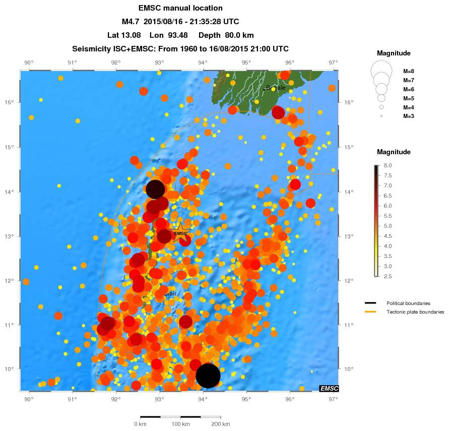 regional magnitude historical seismicity
