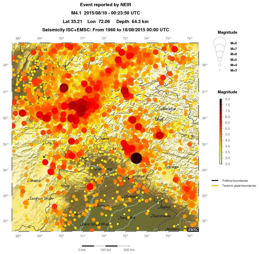 regional magnitude historical seismicity