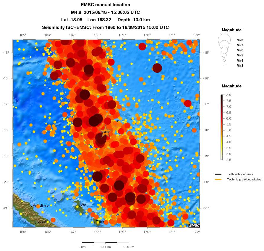 regional magnitude historical seismicity