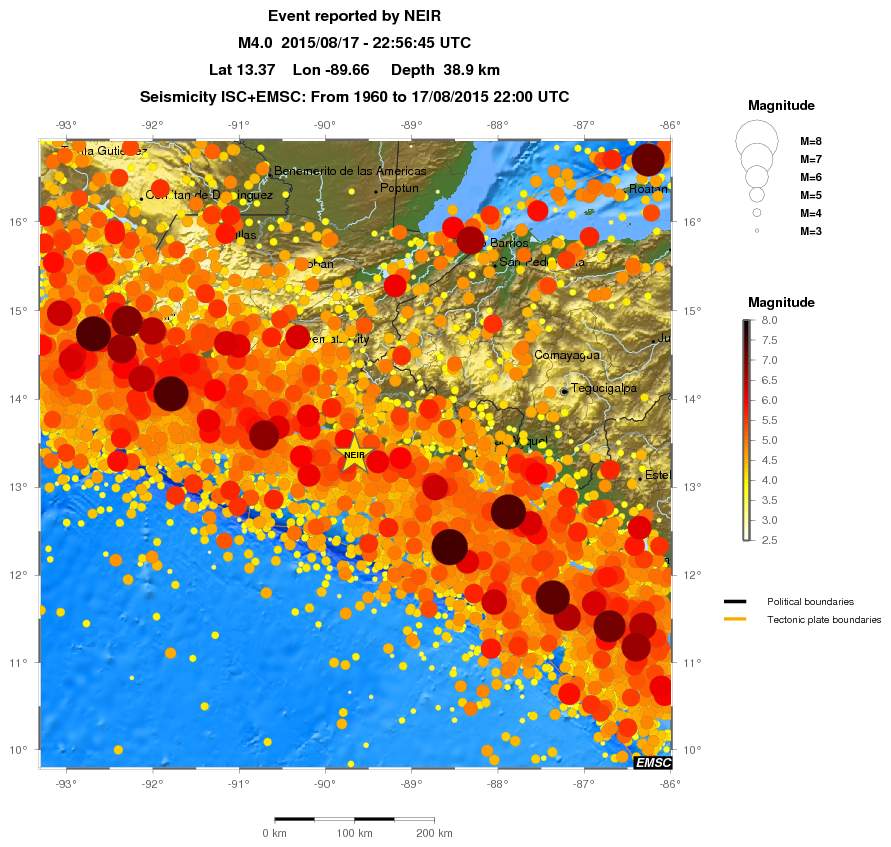 regional magnitude historical seismicity