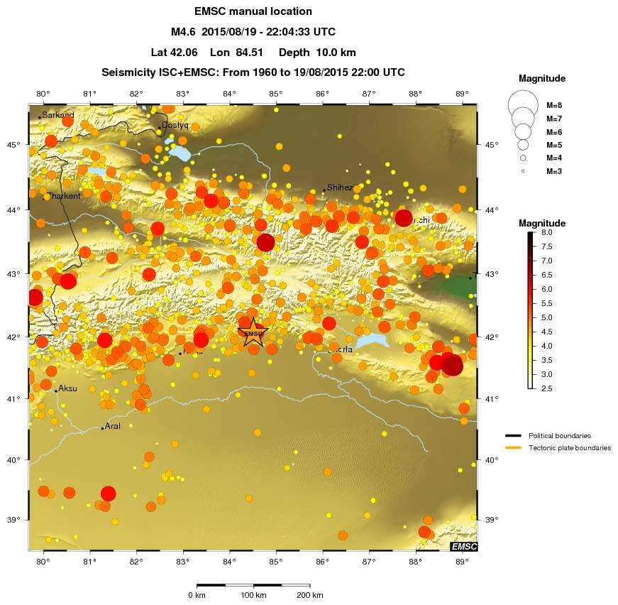 regional magnitude historical seismicity