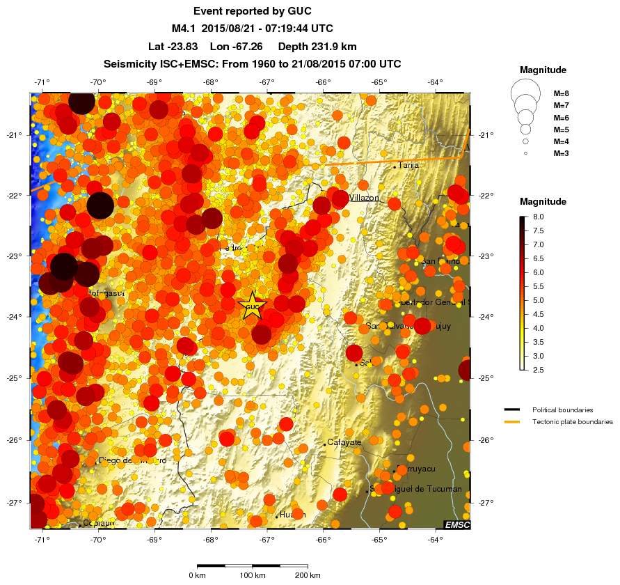 regional magnitude historical seismicity