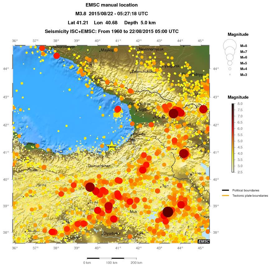 regional magnitude historical seismicity