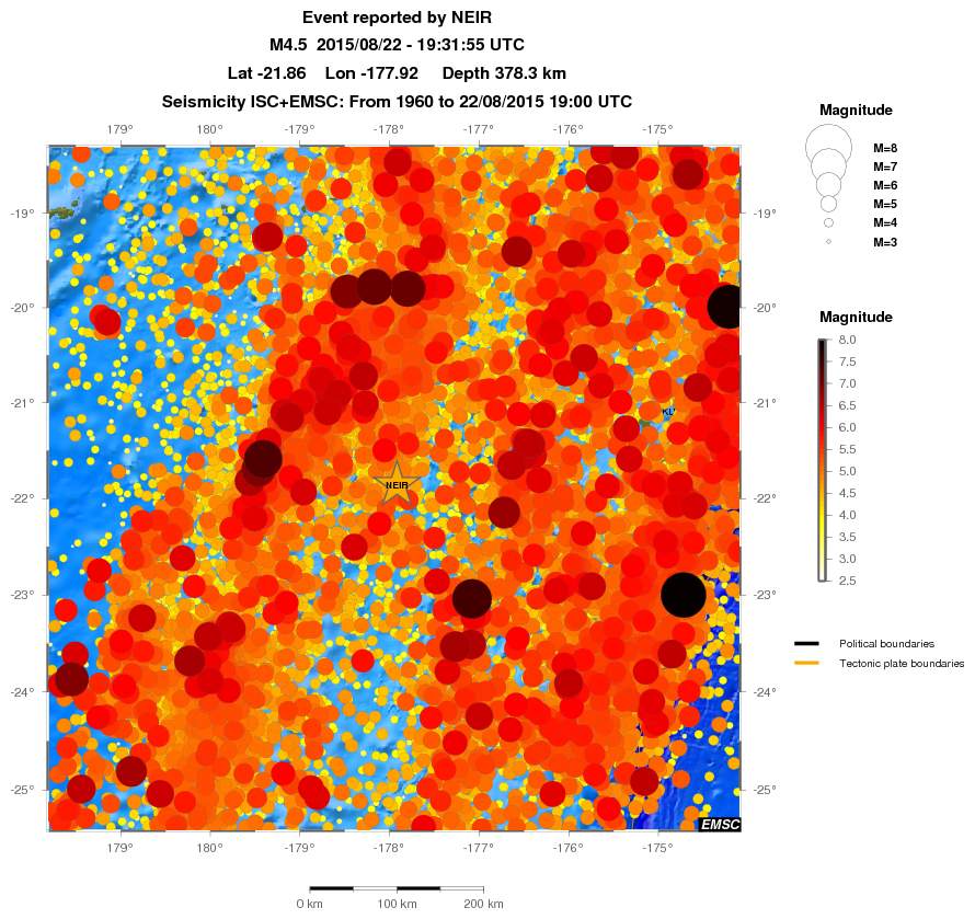 regional magnitude historical seismicity