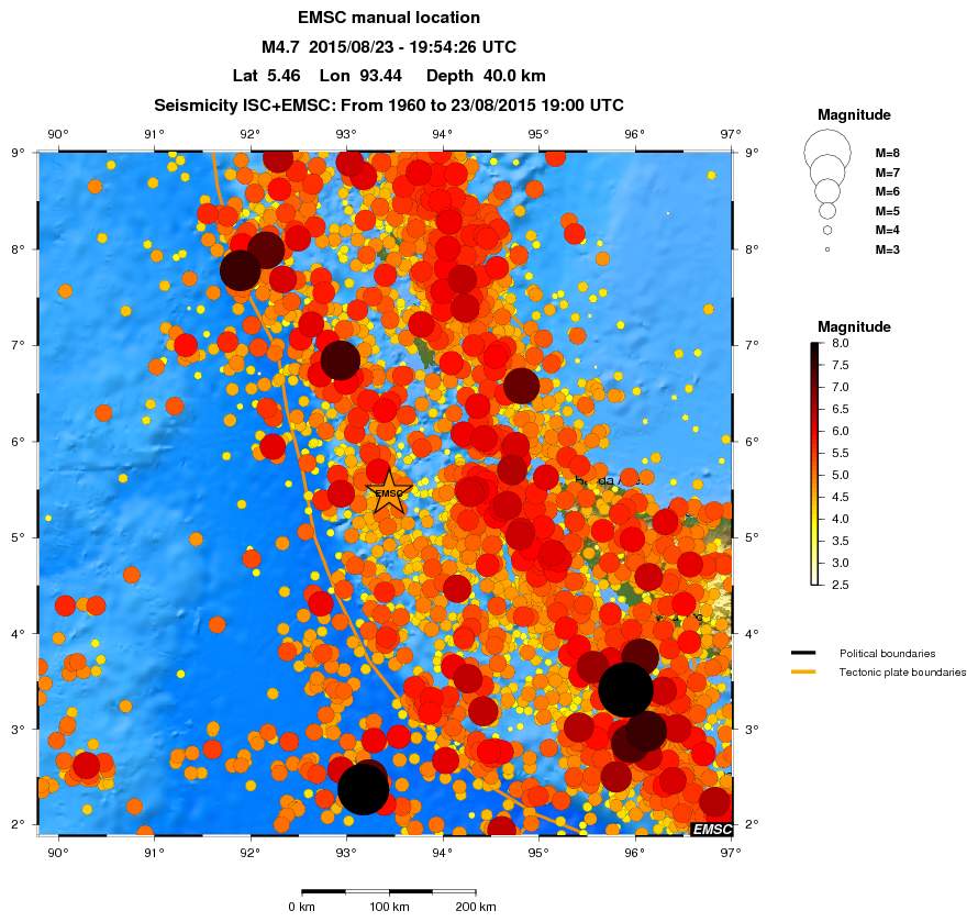 regional magnitude historical seismicity