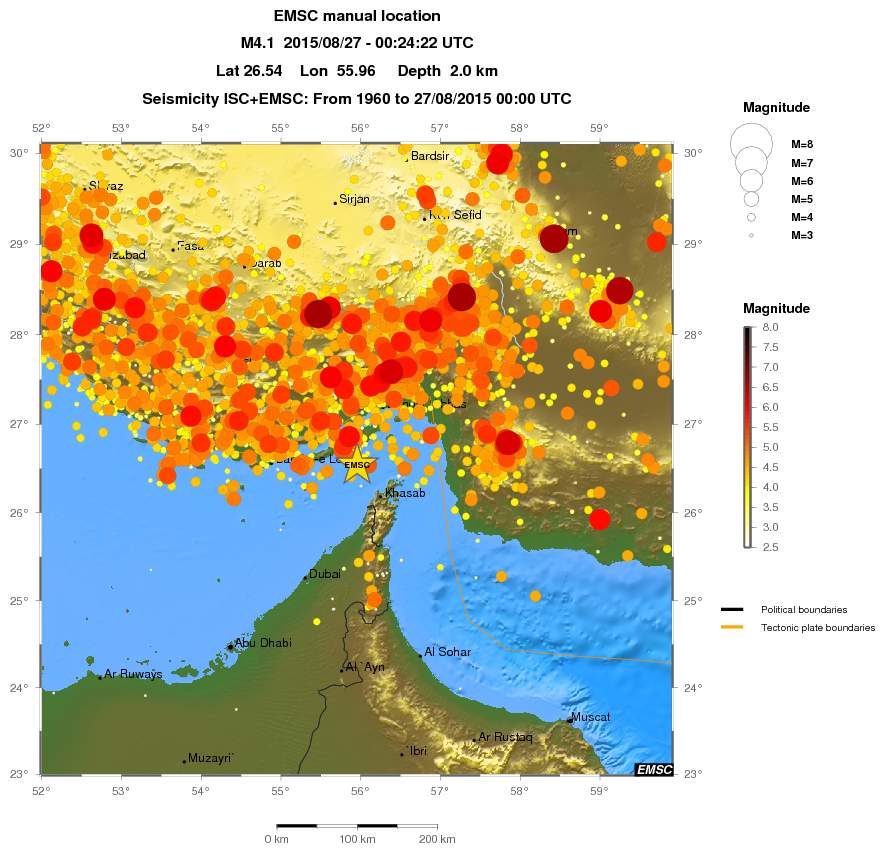 regional magnitude historical seismicity