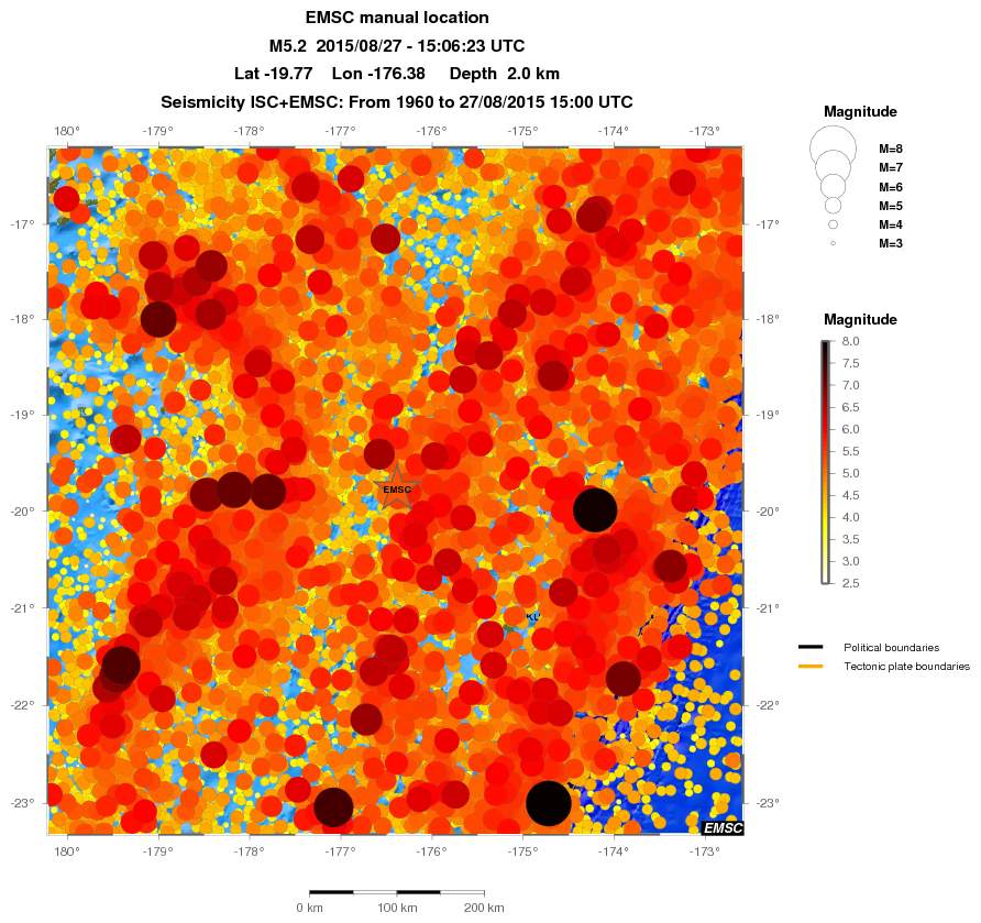 regional magnitude historical seismicity