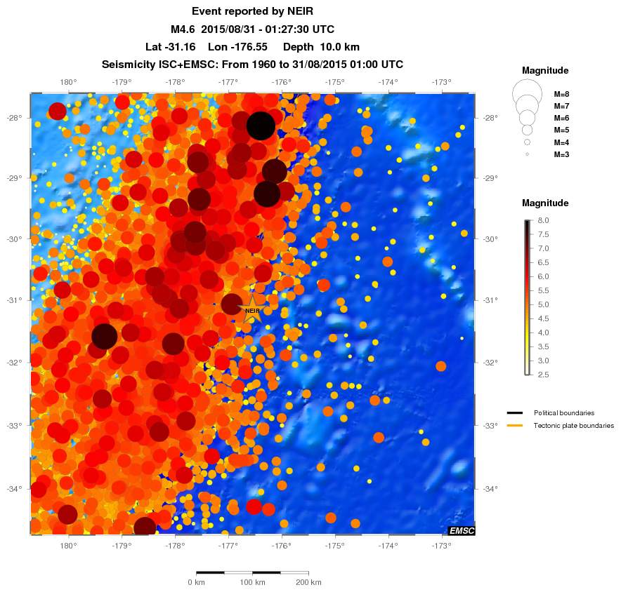 regional magnitude historical seismicity