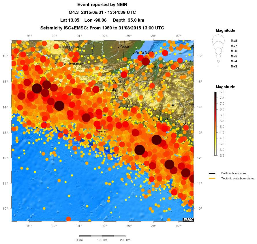 regional magnitude historical seismicity