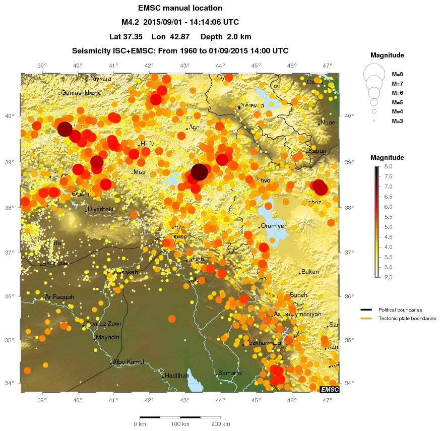 regional magnitude historical seismicity