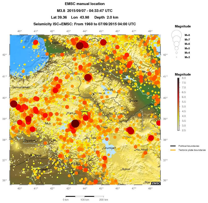 regional magnitude historical seismicity