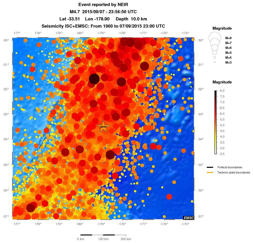 regional magnitude historical seismicity