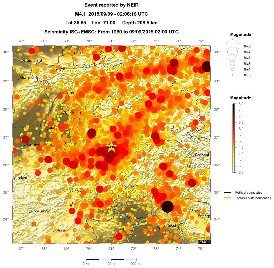 regional magnitude historical seismicity
