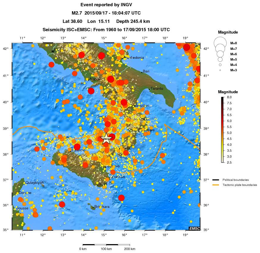 regional magnitude historical seismicity