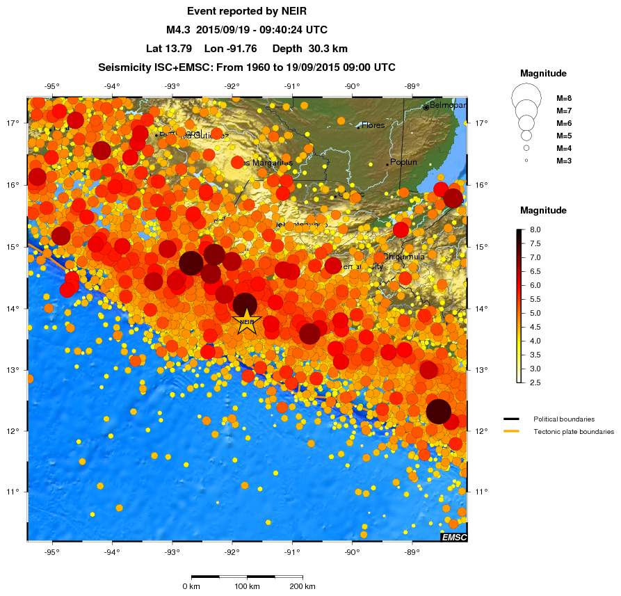 regional magnitude historical seismicity