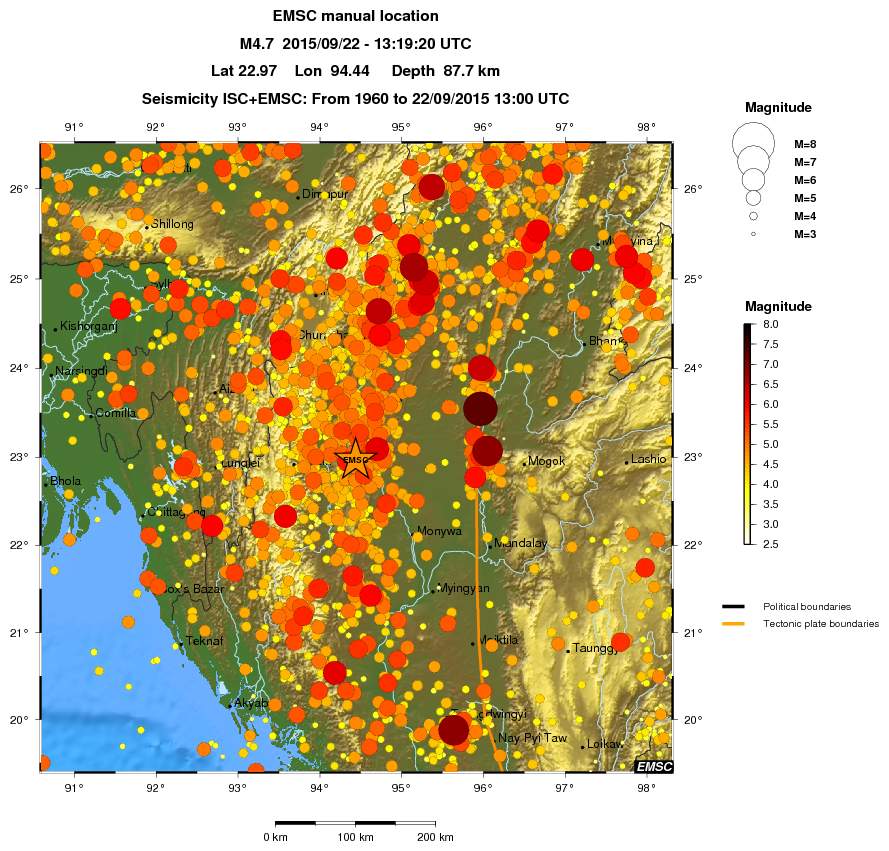 regional magnitude historical seismicity
