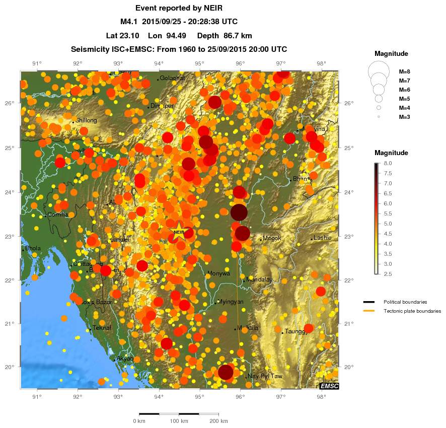 regional magnitude historical seismicity