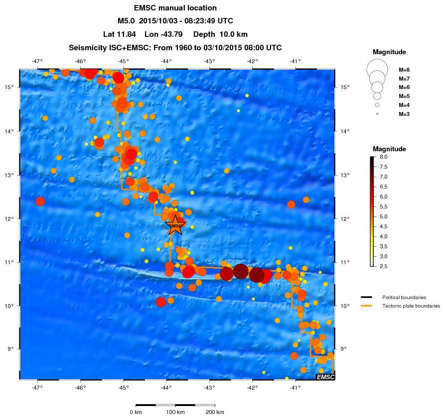 regional magnitude historical seismicity
