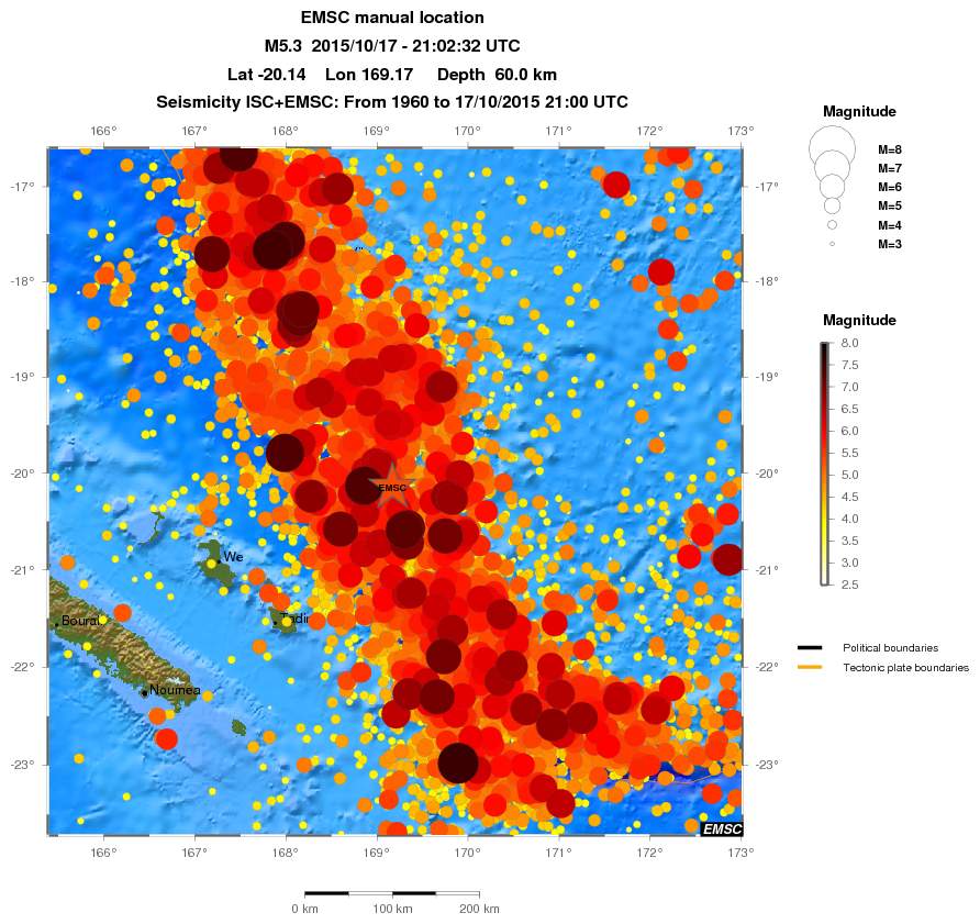 regional magnitude historical seismicity