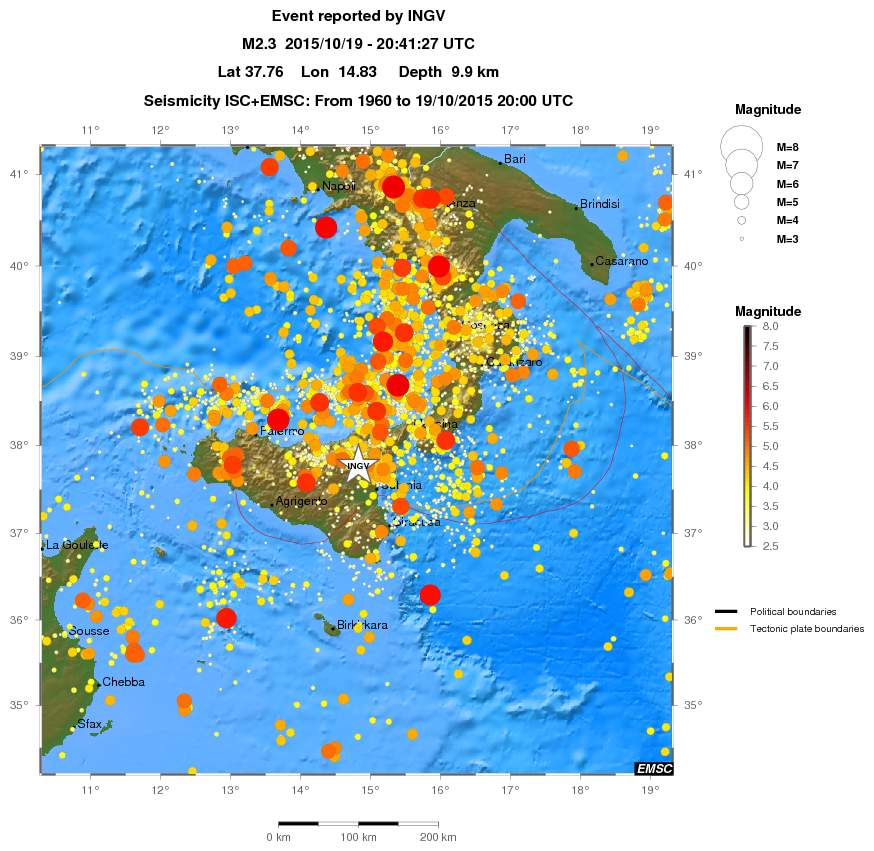 regional magnitude historical seismicity