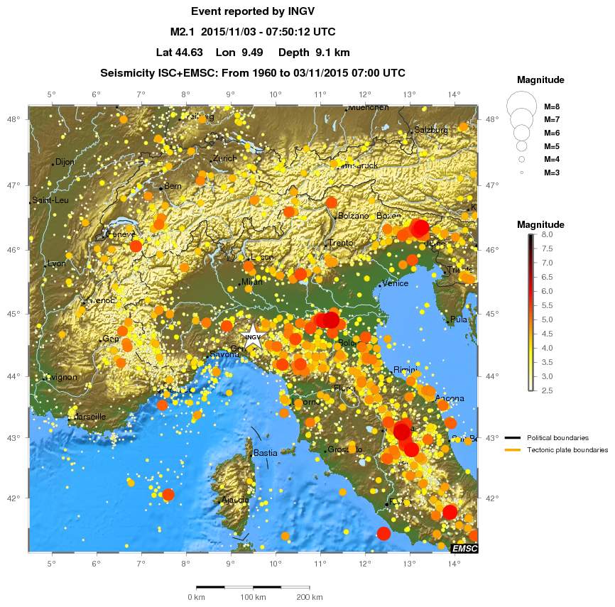 regional magnitude historical seismicity