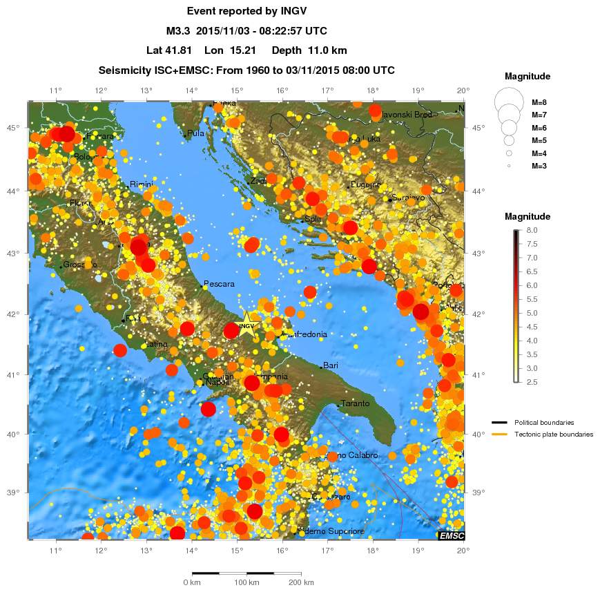 regional magnitude historical seismicity
