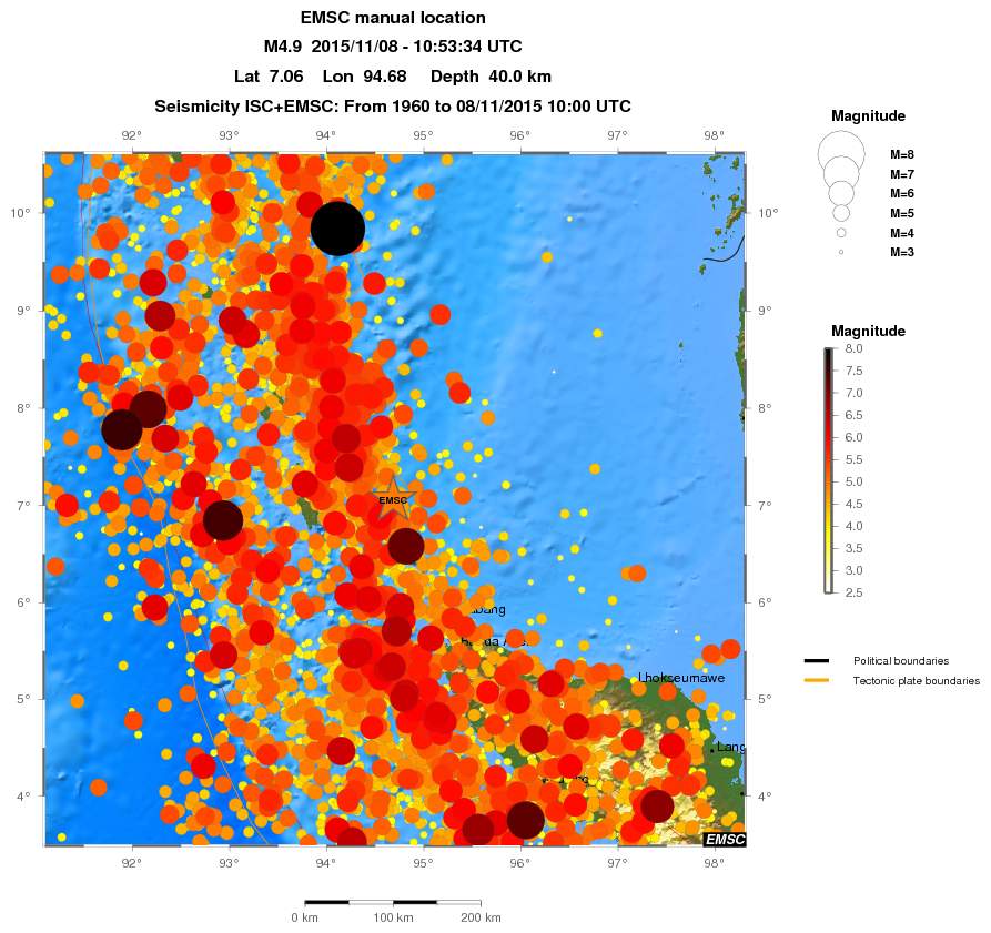 regional magnitude historical seismicity
