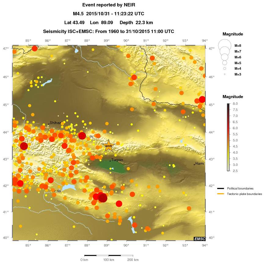 regional magnitude historical seismicity