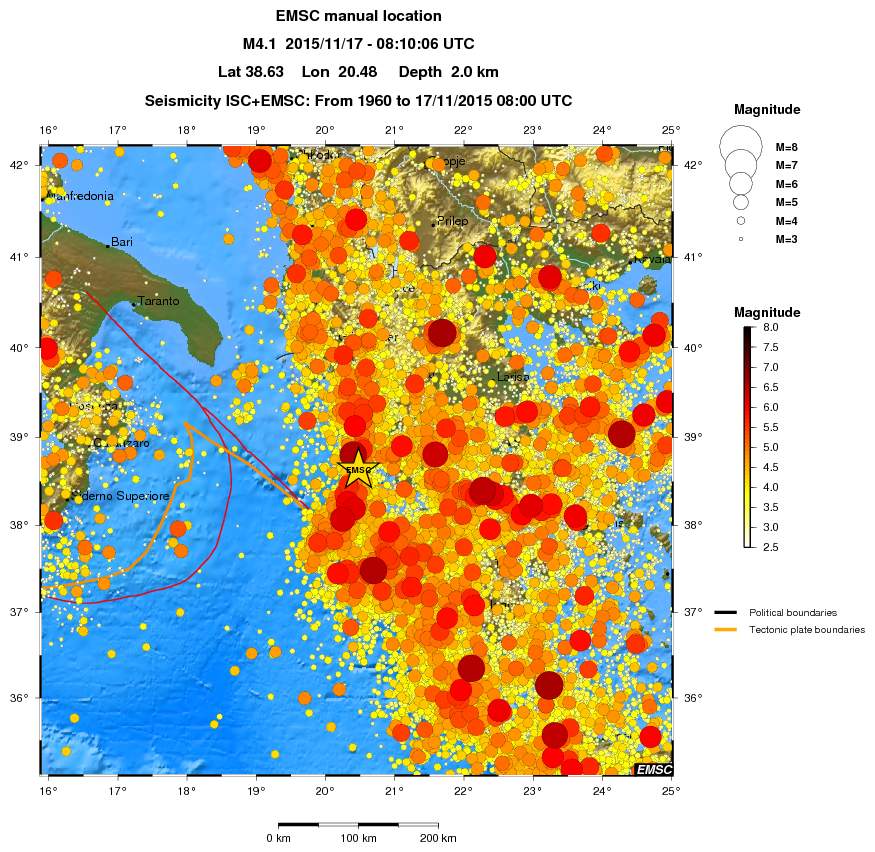 regional magnitude historical seismicity