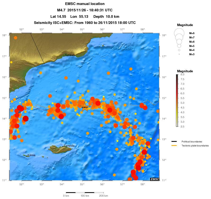 regional magnitude historical seismicity