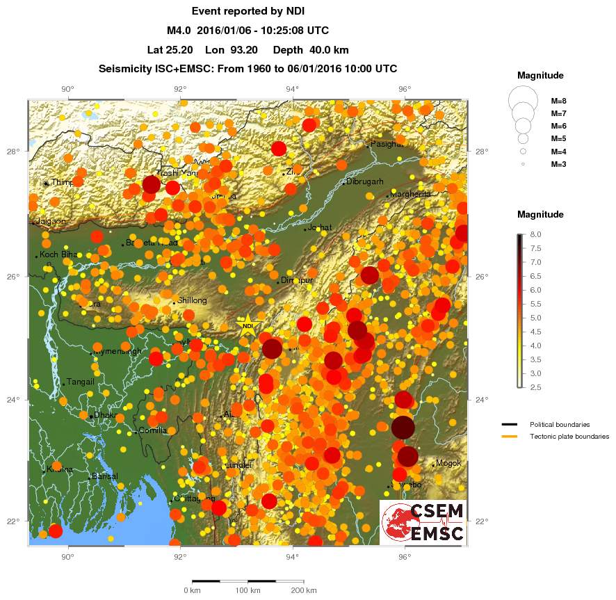 regional magnitude historical seismicity