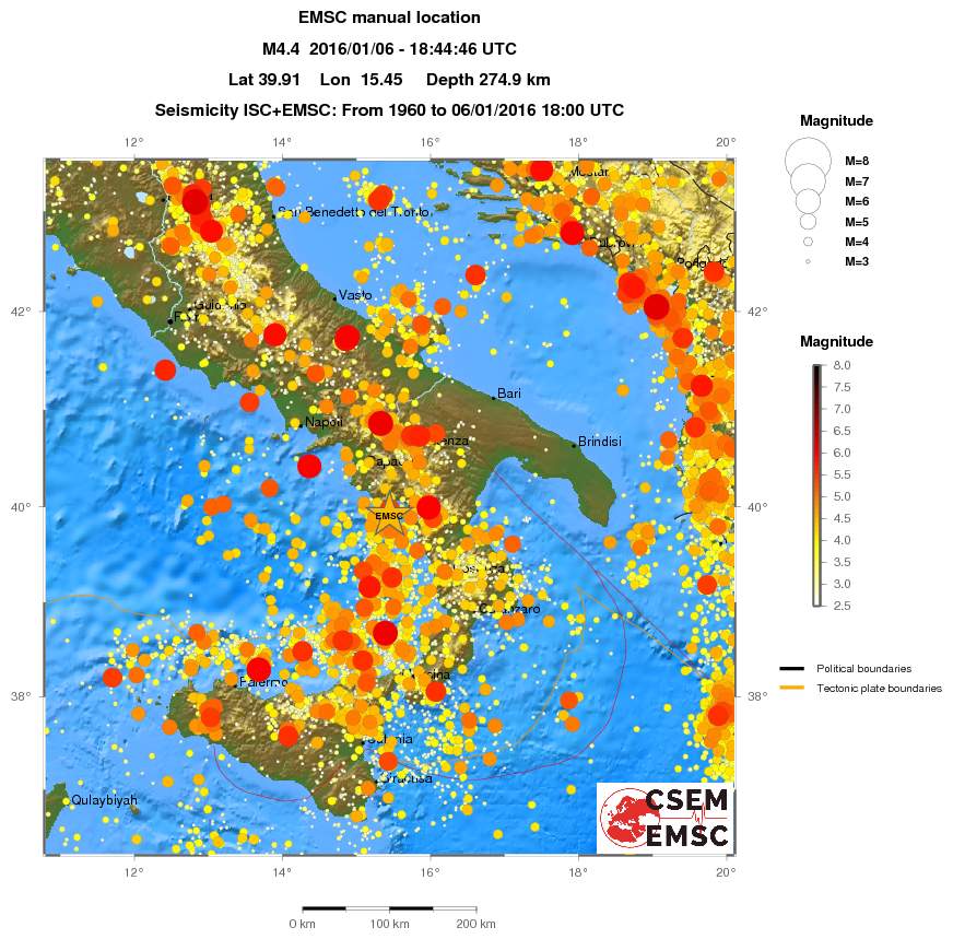 regional magnitude historical seismicity