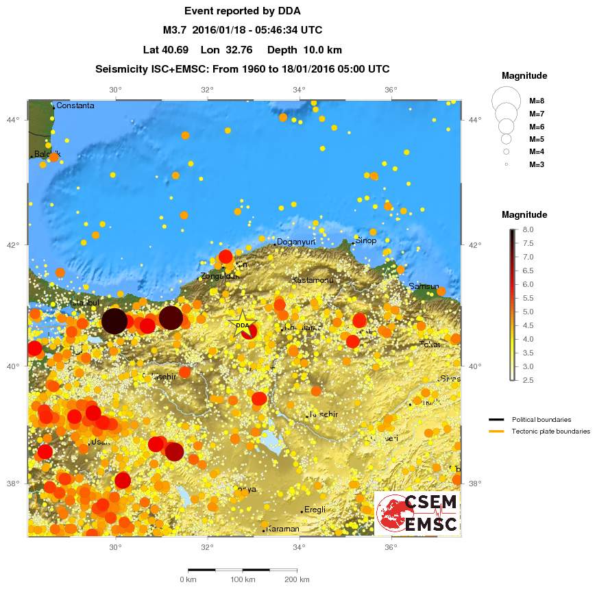 regional magnitude historical seismicity
