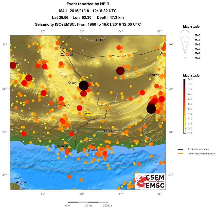 regional magnitude historical seismicity