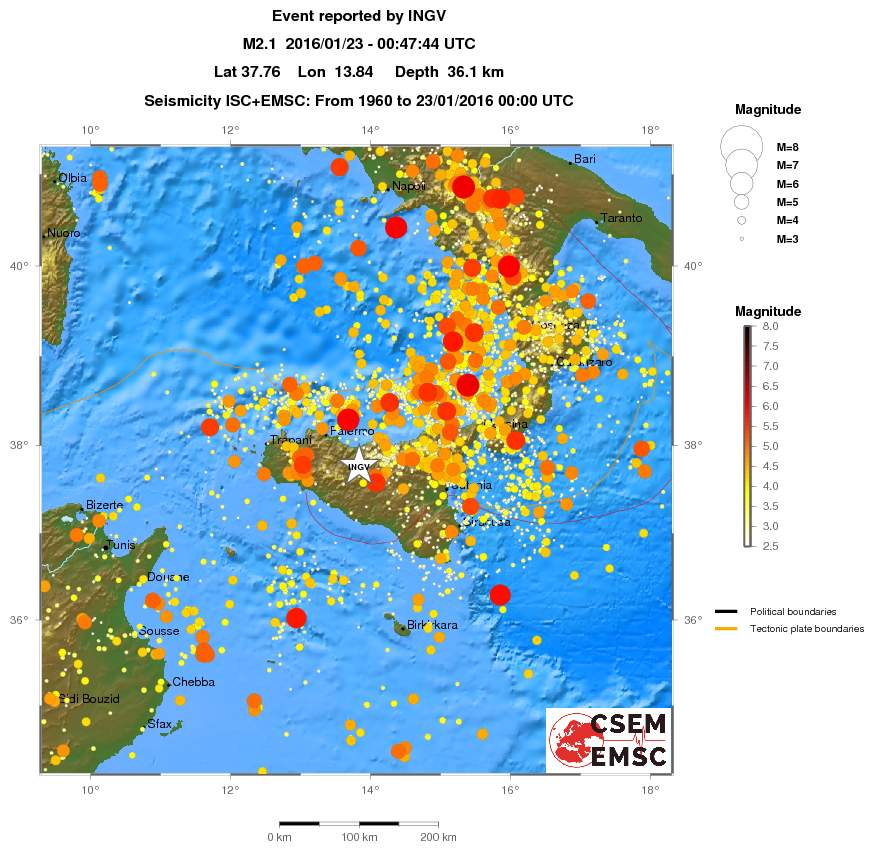 regional magnitude historical seismicity