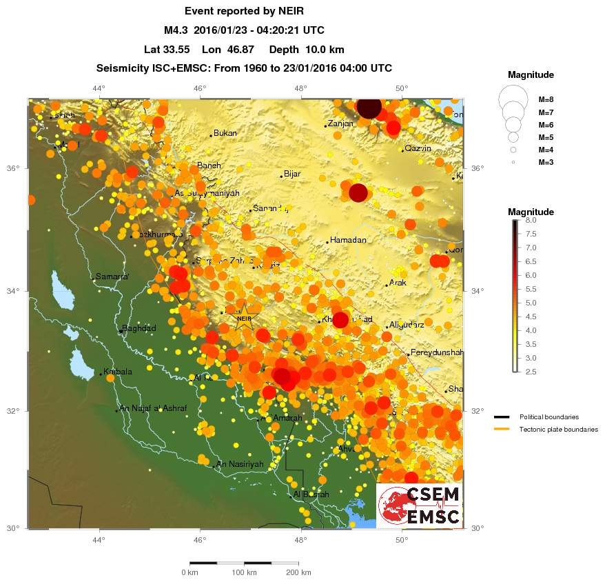 regional magnitude historical seismicity